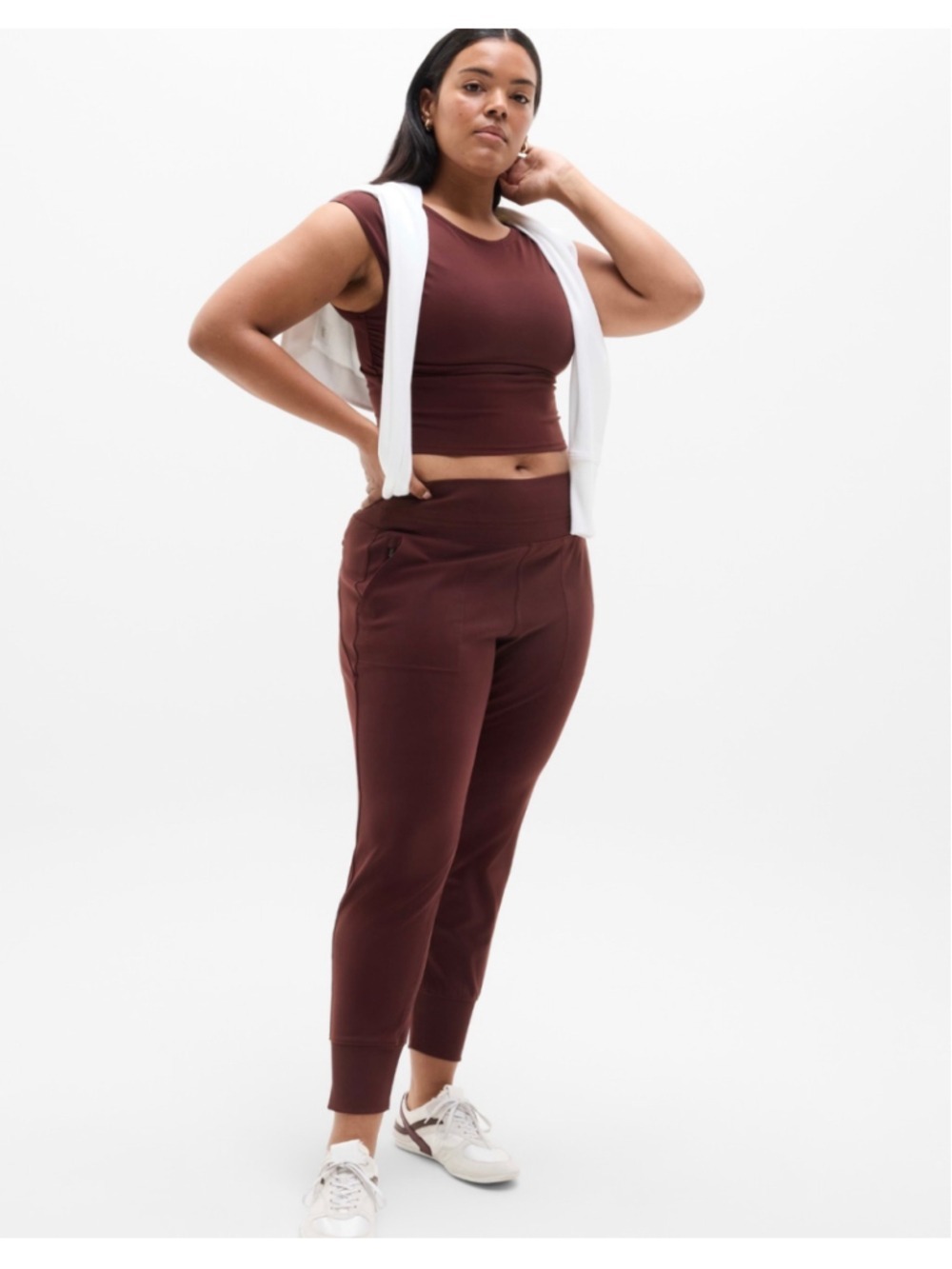 Women's Athleta Venice High Rise Joggers Size Medium, Garnet Athletic Pants - Picture 4 of 15